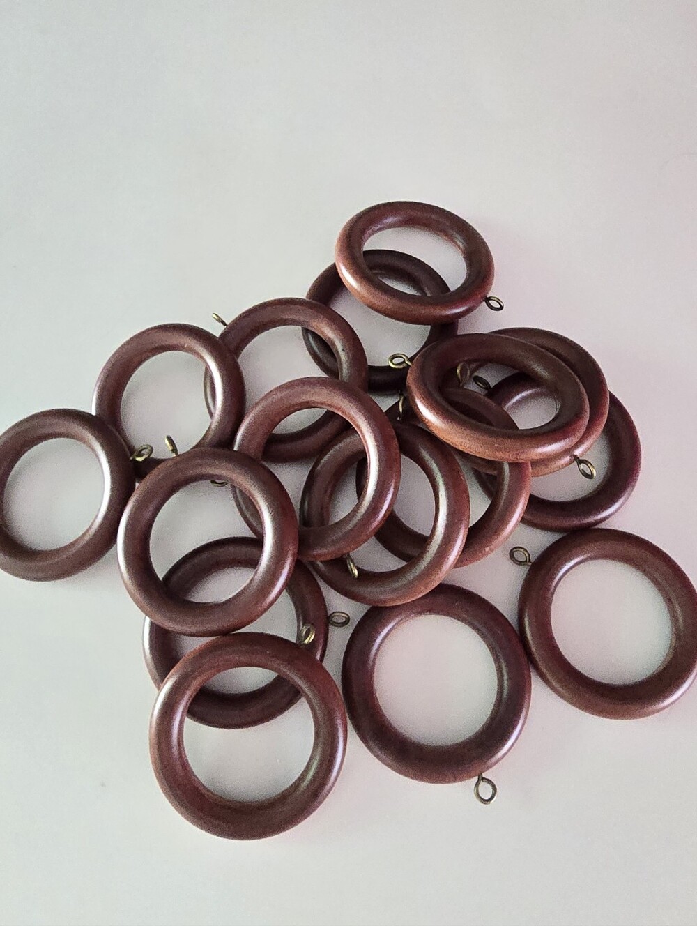Wooden Wood Curtain Drapery Rings Screw Loop  26 Pcs
